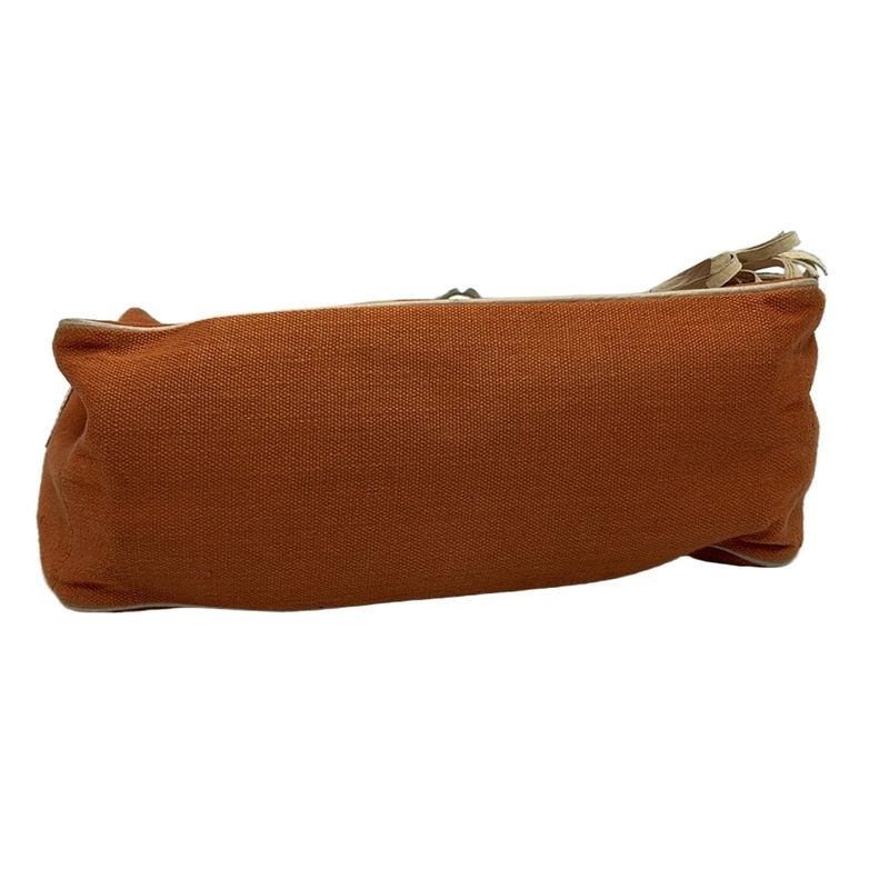 Celine Handbag Boogie Bag Orange and White Leather