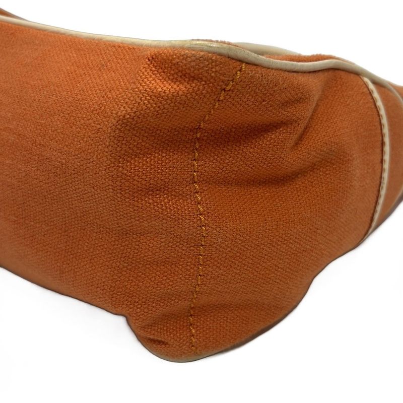 Celine Handbag Boogie Bag Orange and White Leather