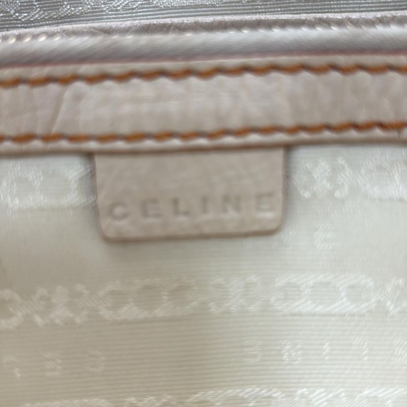 Celine Handbag Boogie Bag Orange and White Leather