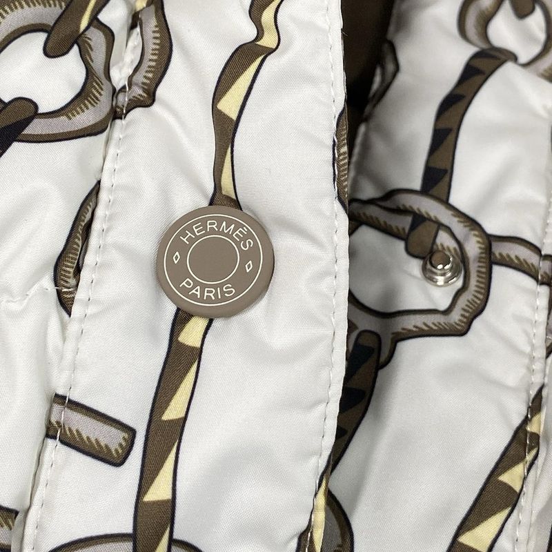 Hermes Down Jacket Size 42 L Women's Excellent Condition - 3h0171d2 White X