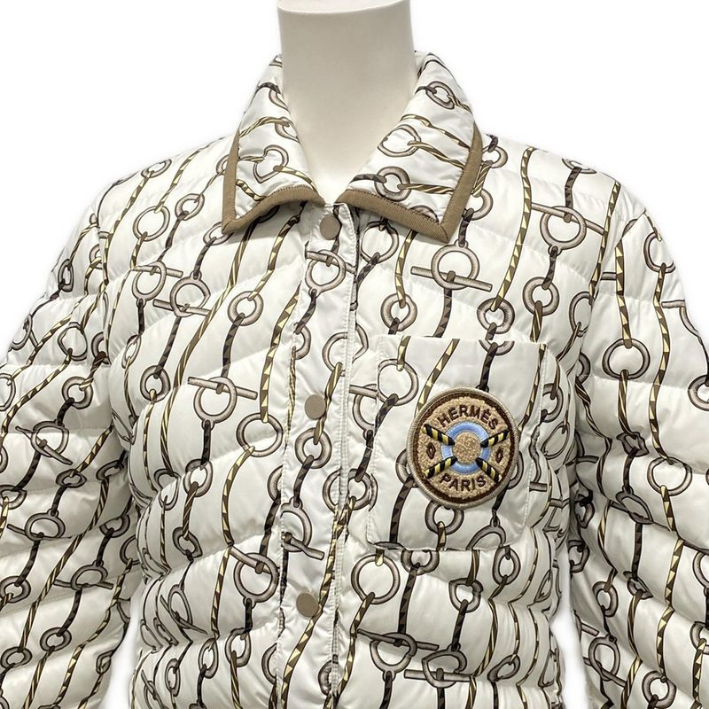 Hermes Down Jacket Size 42 L Women's Excellent Condition - 3h0171d2 White X