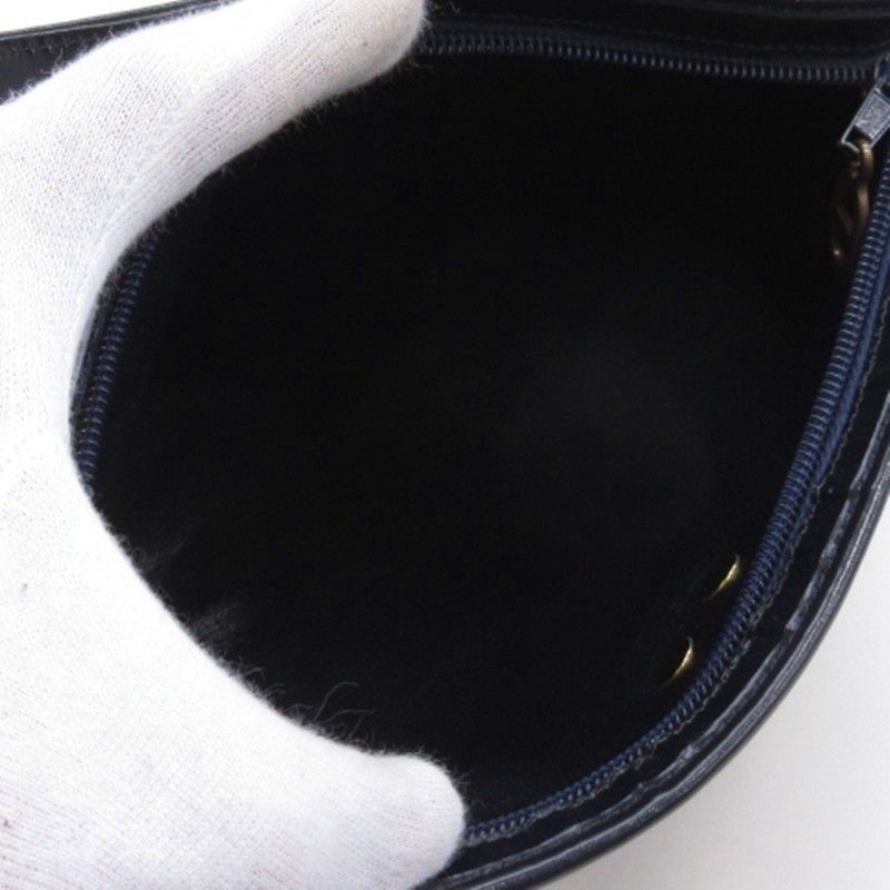 Christian Dior Vintage Trotter Shoulder Bag Logo Plate Canvas Leather Beige