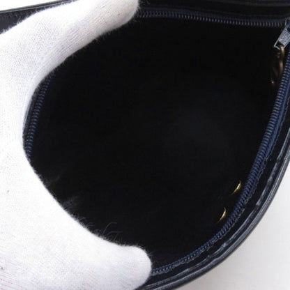 Christian Dior Vintage Trotter Shoulder Bag Logo Plate Canvas Leather Beige