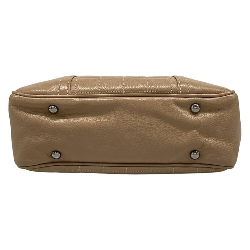 Chanel Tote Bag Chocolate Bar Light Brown Silver Hardware Side Zip