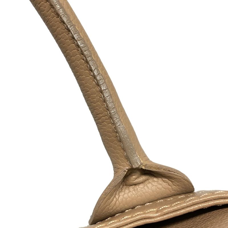 Chanel Tote Bag Chocolate Bar Light Brown Silver Hardware Side Zip