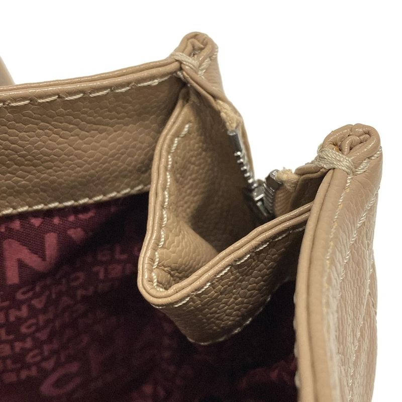 Chanel Tote Bag Chocolate Bar Light Brown Silver Hardware Side Zip