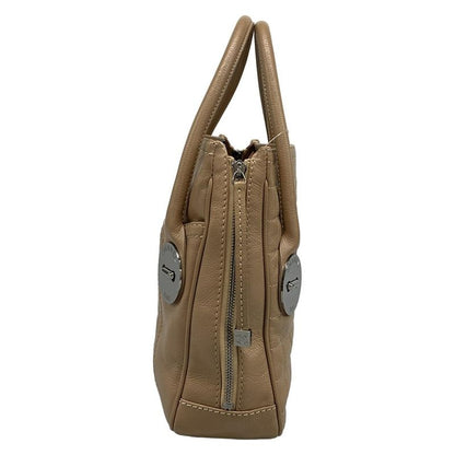 Chanel Tote Bag Chocolate Bar Light Brown Silver Hardware Side Zip