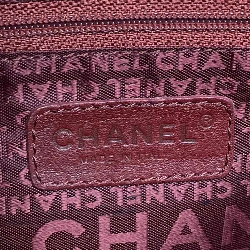 Chanel Tote Bag Chocolate Bar Light Brown Silver Hardware Side Zip