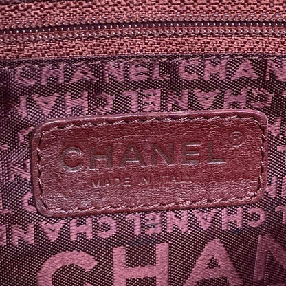 Chanel Tote Bag Chocolate Bar Light Brown Silver Hardware Side Zip