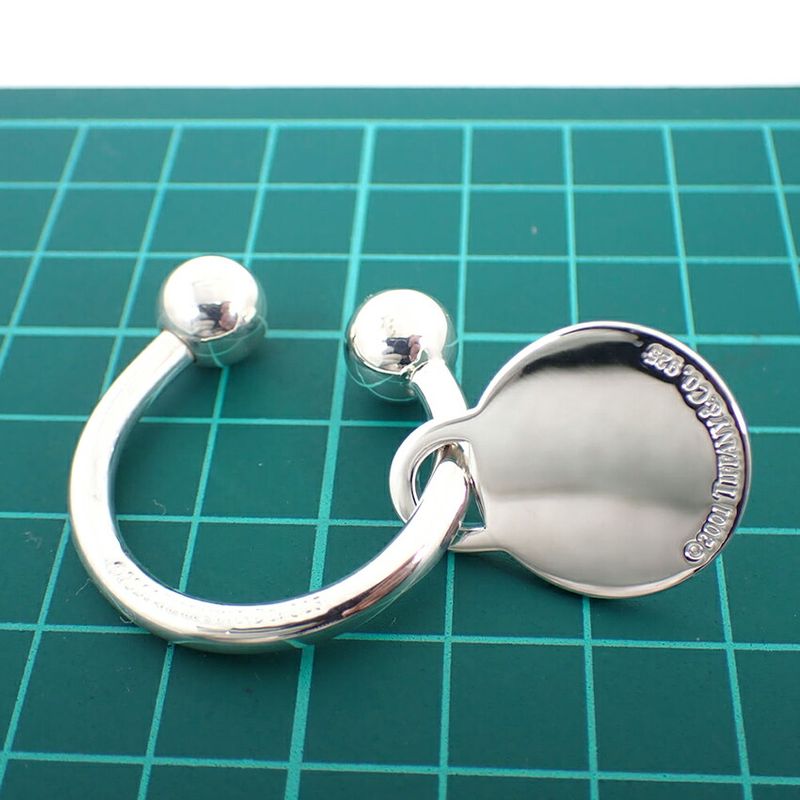 Tiffany & Co 925 Adobe Tag Key Ring J100-1
