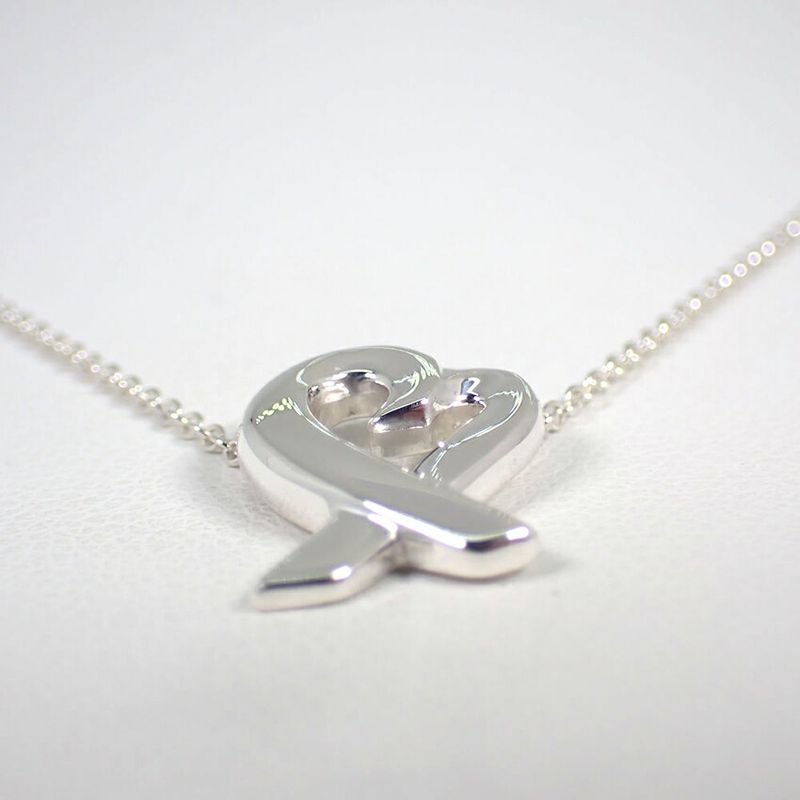 Tiffany & Co 925 Loving Heart Pendant Necklace J100-4