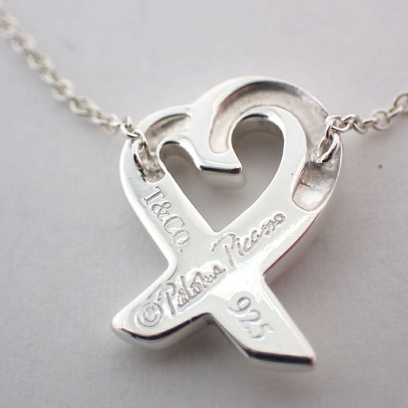 Tiffany & Co 925 Loving Heart Pendant Necklace J100-4