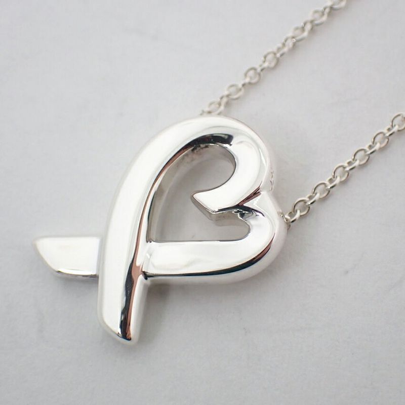 Tiffany & Co 925 Loving Heart Pendant Necklace J100-4