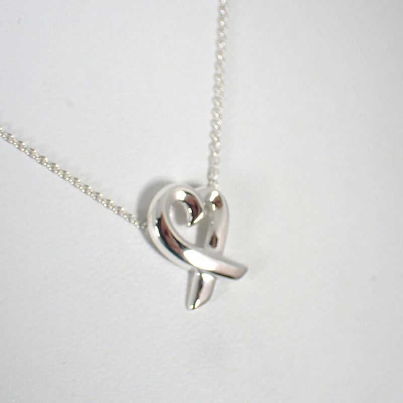 Tiffany & Co 925 Loving Heart Pendant Necklace J100-4