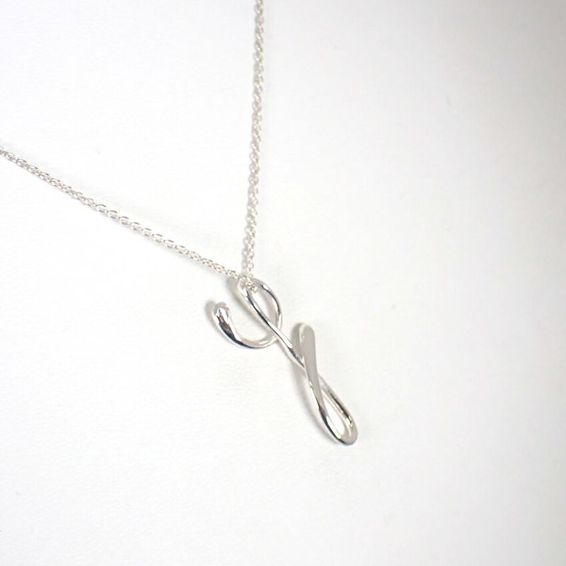 Tiffany & Co 925 Initial Y Pendant Necklace J99-1