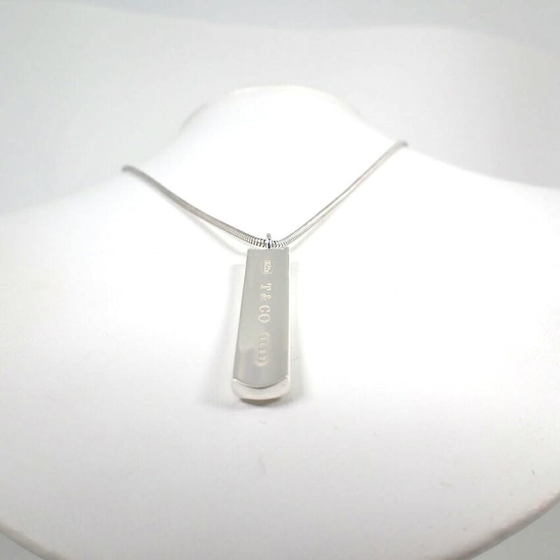 Tiffany & Co 925 1837 Bar Pendant Necklace J99-5