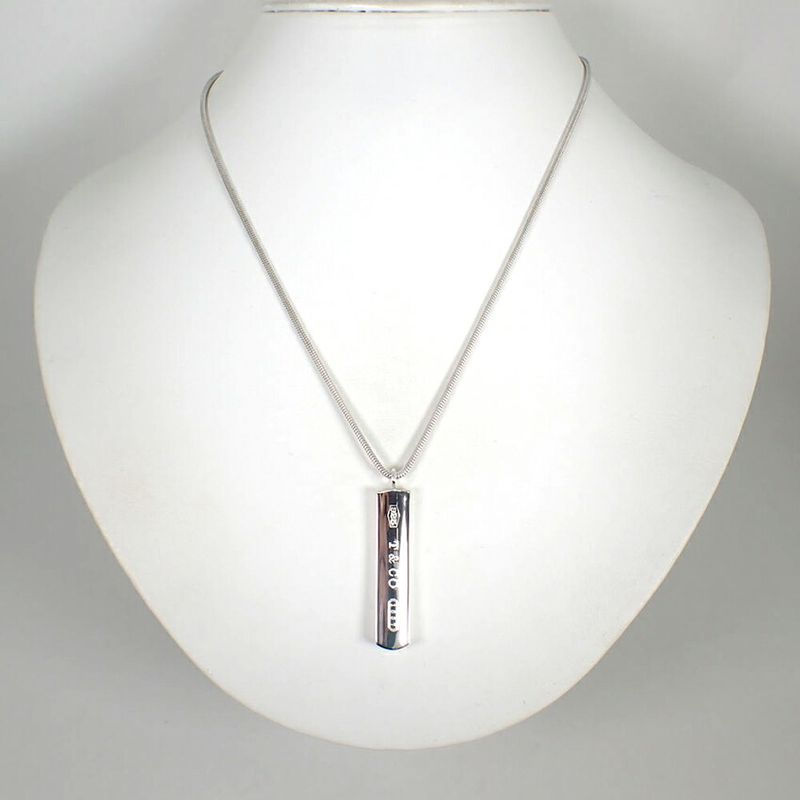 Tiffany & Co 925 1837 Bar Pendant Necklace J99-5