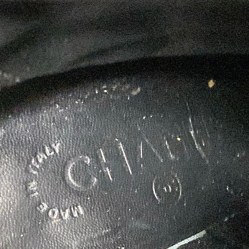 Chanel Boots 37 Ladies - Black Quilted Outsole Reupholstered Leather Lambskin