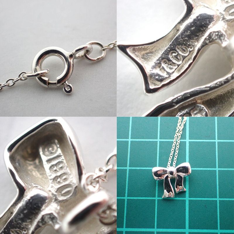 Tiffany & Co 925 Ribbon Pendant Necklace J101-5