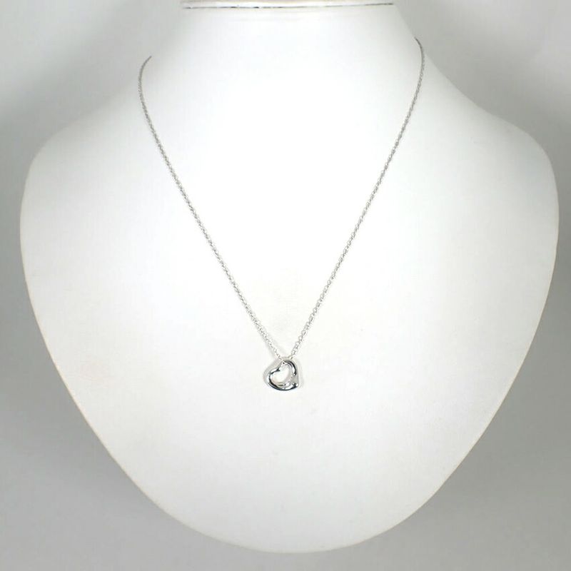 Tiffany & Co 925 Open Heart Pendant Necklace J101-6