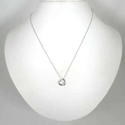 Tiffany & Co 925 Open Heart Pendant Necklace J101-6