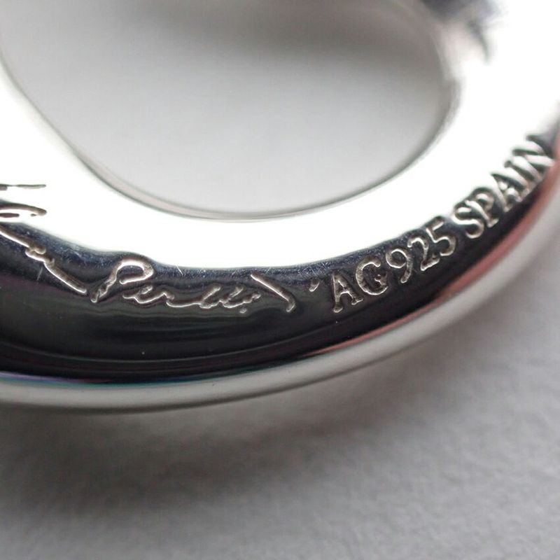 Tiffany & Co 925 Open Heart Pendant Necklace J101-6