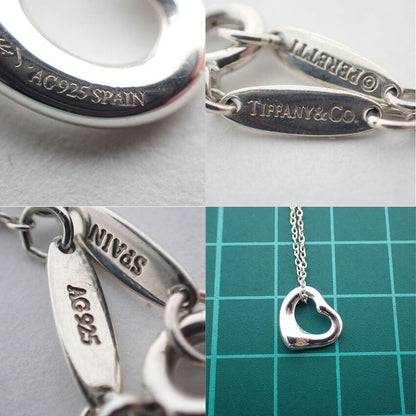 Tiffany & Co 925 Open Heart Pendant Necklace J101-6