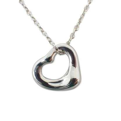 Tiffany & Co 925 Open Heart Pendant Necklace J101-6