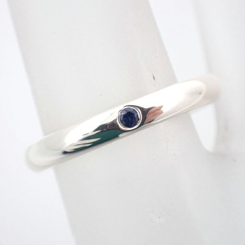 Tiffany & Co 925 Sapphire Stacking Band R 9 J101-7