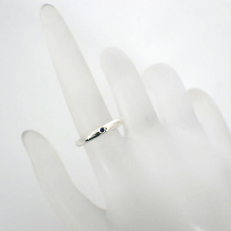 Tiffany & Co 925 Sapphire Stacking Band R 9 J101-7