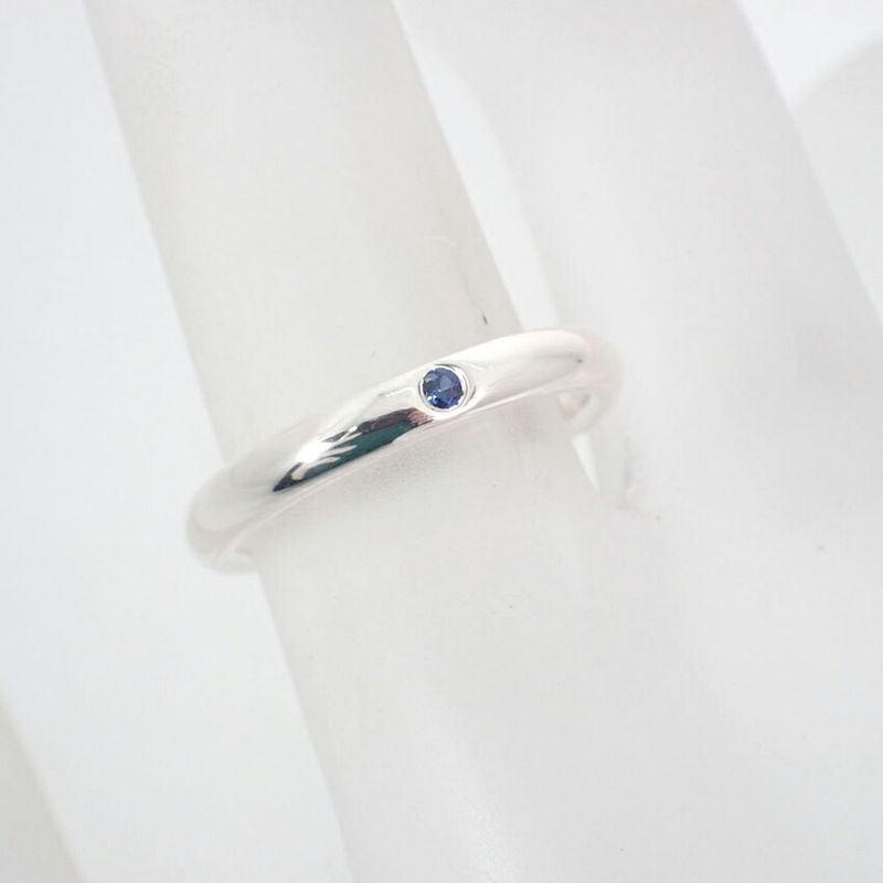 Tiffany & Co 925 Sapphire Stacking Band R 9 J101-7