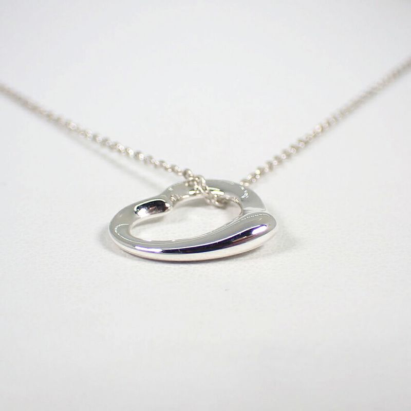 Tiffany & Co 925 Open Heart Pendant Necklace J101-8