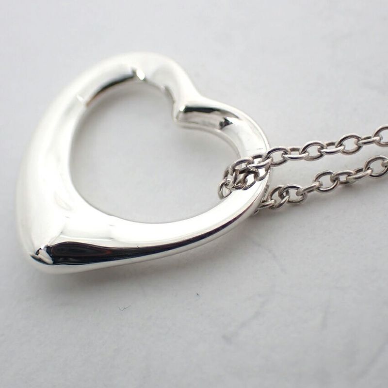 Tiffany & Co 925 Open Heart Pendant Necklace J101-8
