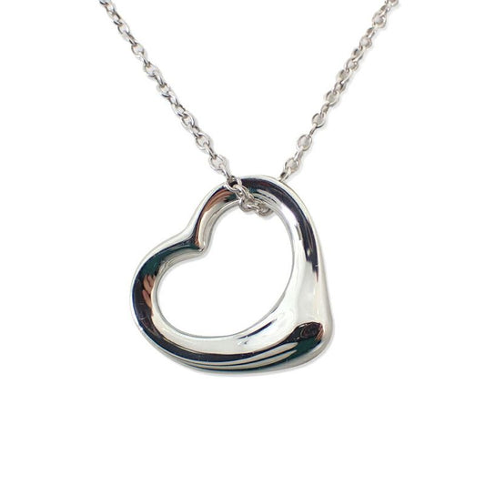 Tiffany & Co 925 Open Heart Pendant Necklace J101-8
