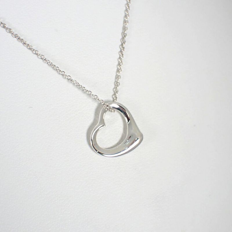 Tiffany & Co 925 Open Heart Pendant Necklace J101-8