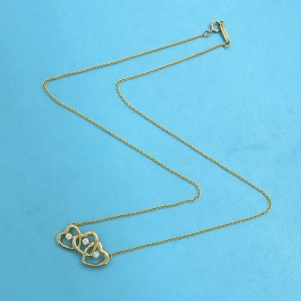 Tiffany & Co Triple Heart Necklace Diamond 3p