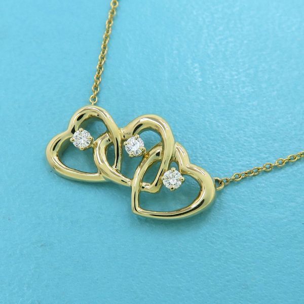 Tiffany & Co Triple Heart Necklace Diamond 3p