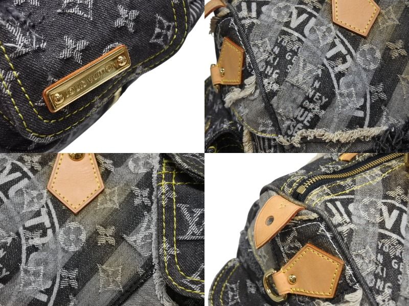 Louis Vuitton Speedy 30 Boston Bag Patchwork Monogram Denim Black — view 6