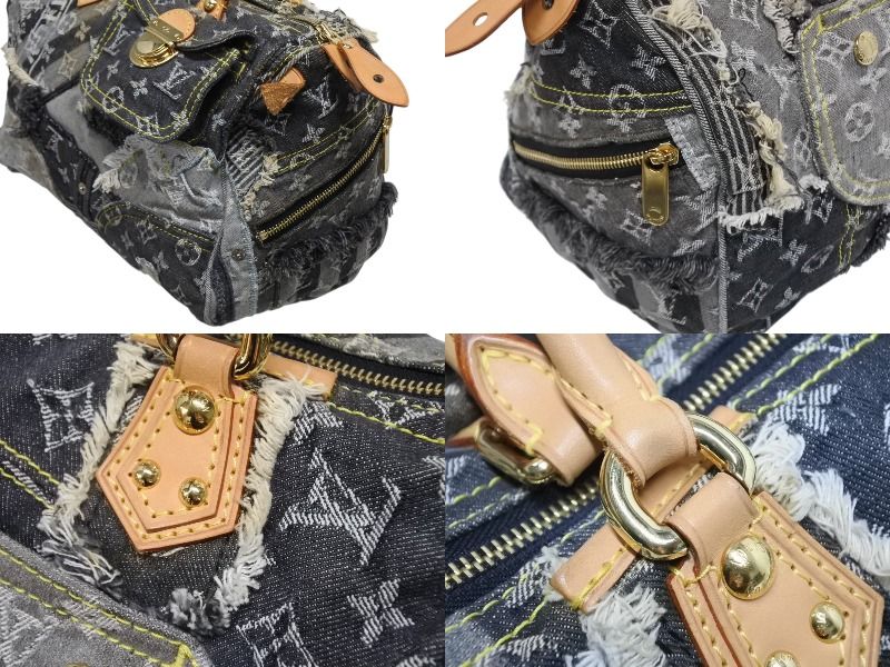 Louis Vuitton Speedy 30 Boston Bag Patchwork Monogram Denim Black — view 7