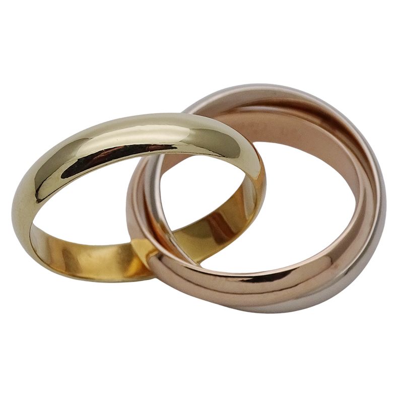 Cartier Ring Women's Men's Brand Ring 750pg 750wg 750yg Trinity Lm Pink Gold