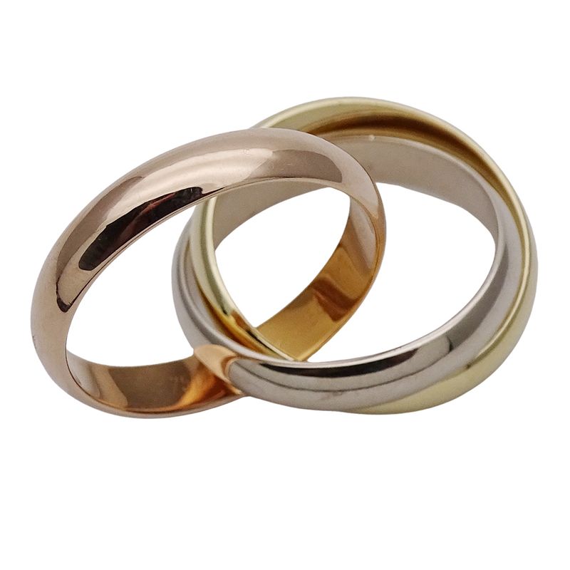 Cartier Ring Women's Men's Brand Ring 750pg 750wg 750yg Trinity Lm Pink Gold