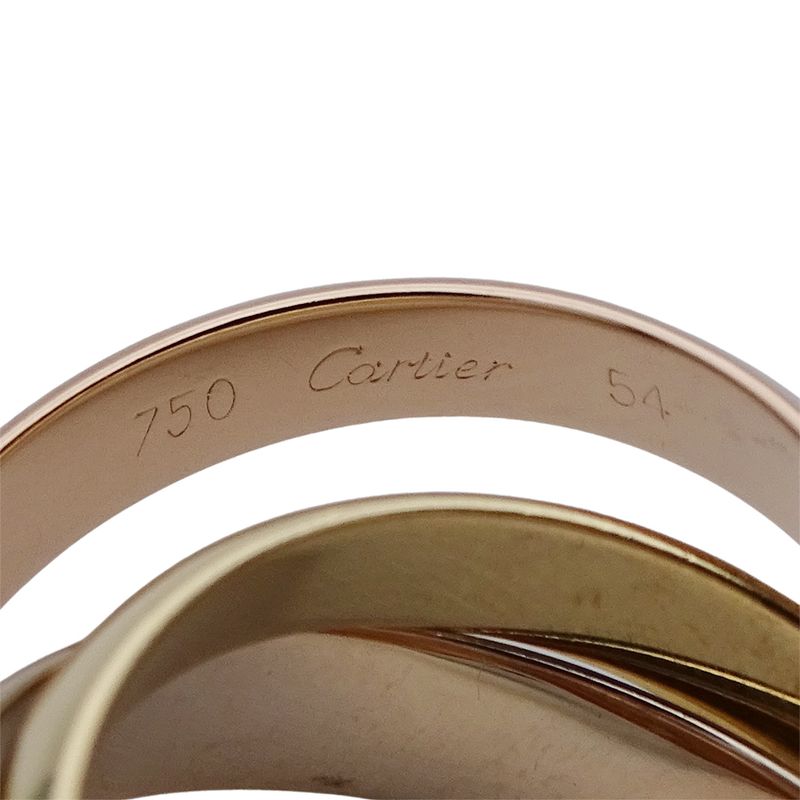 Cartier Ring Women's Men's Brand Ring 750pg 750wg 750yg Trinity Lm Pink Gold
