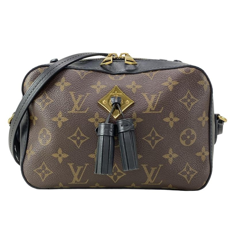 Louis Vuitton Shoulder Bag Monogram Saintonge M43555 Noir Black Leather
