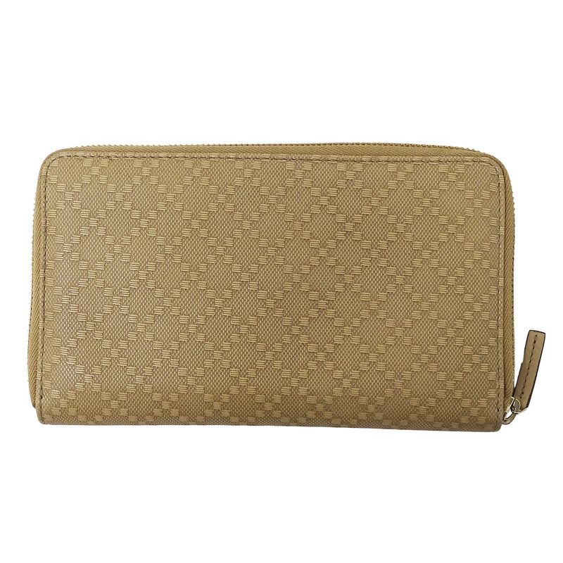 Gucci Wallets Ladies Branded Long Wallet Diamante Leather Beige 321117 Round
