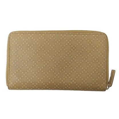 Gucci Wallets Ladies Branded Long Wallet Diamante Leather Beige 321117 Round