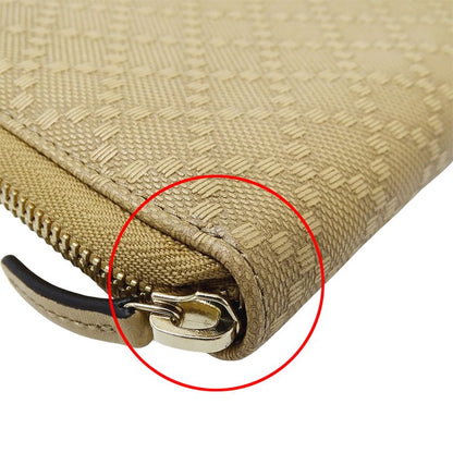 Gucci Wallets Ladies Branded Long Wallet Diamante Leather Beige 321117 Round