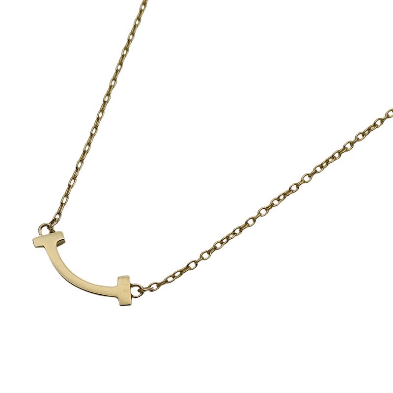 Tiffany & Co Tiffany & Co Necklace Ladies Brand 750yg T-Smile Mini Yellow Gold
