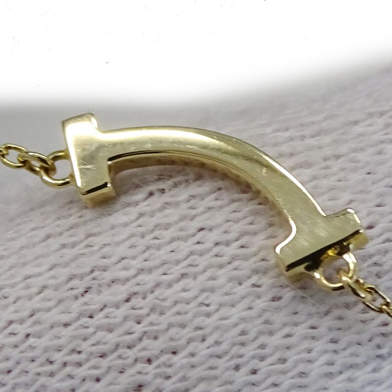 Tiffany & Co Tiffany & Co Necklace Ladies Brand 750yg T-Smile Mini Yellow Gold