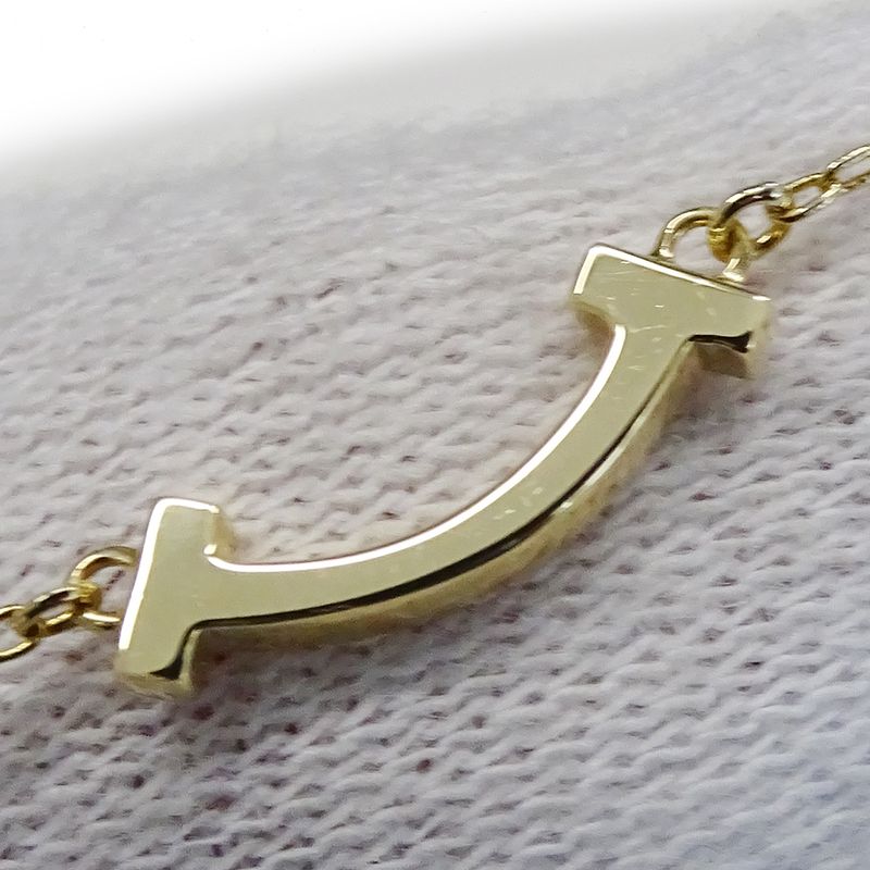 Tiffany & Co Tiffany & Co Necklace Ladies Brand 750yg T-Smile Mini Yellow Gold