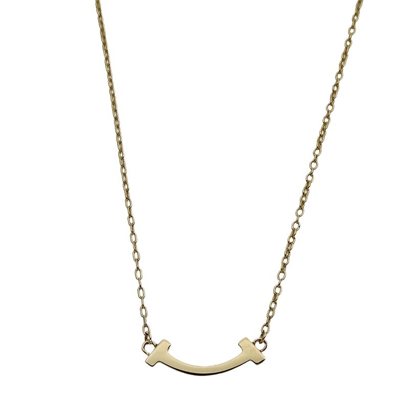 Tiffany & Co Tiffany & Co Necklace Ladies Brand 750yg T-Smile Mini Yellow Gold